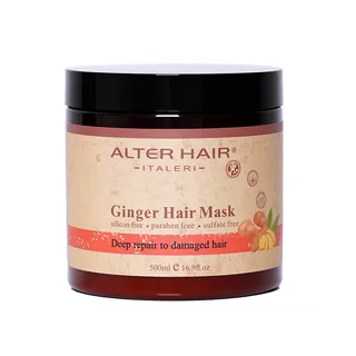 ماسک مو بدون سولفات ترمیم کننده زنجبیل آلتر هیر Alter Hair Ginger Hair Mask حجم ۵۰۰ میلیلیتر